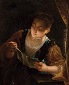 Bildnis Einer Lesenden Jungen Dame by Jean Raoux