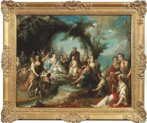 Telemachus On The Island Of Calypso. Oil/canvas/canvas