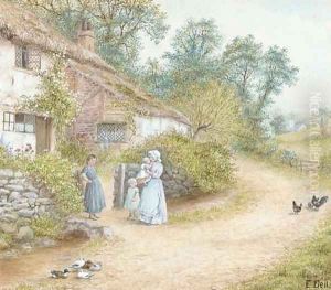 At the cottage gate