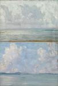 'katwyk'; 'hills Under Storm' (a Pair) by Joseph Morris Raphael