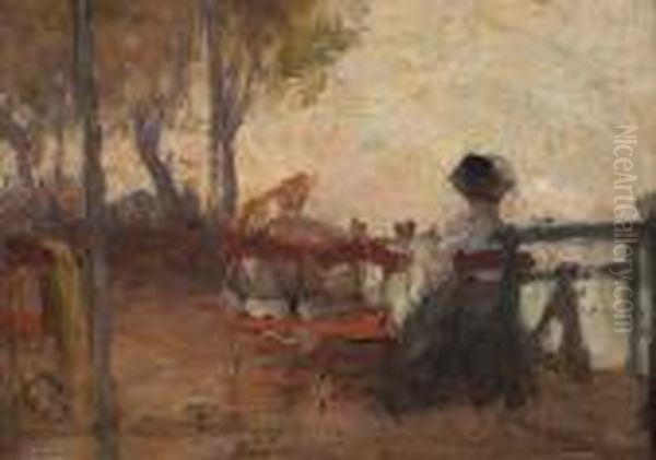 Seated Women On A Veranda - view 1