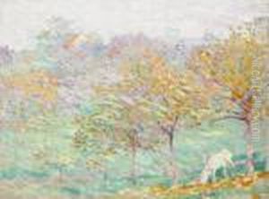 Artist's Home, Uccle, Belgium, With Orchard, Summer by Joseph Morris Raphael