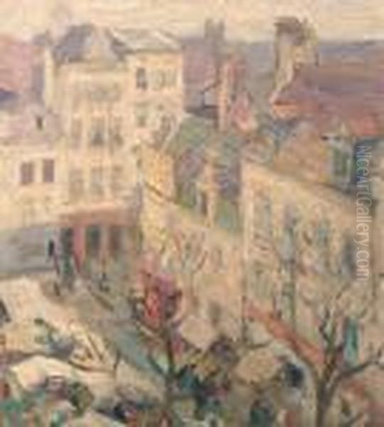 A Market Along A Tree-lined Street - view 1