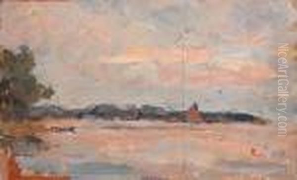 A Sailing Boat On The Lake De Kaag Near Leiden - view 1