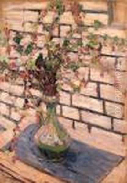 Still Life With Green Vase And Flowers - view 1