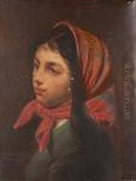 A Study Of A Canadian Girl Wearing A Shawl - view 1