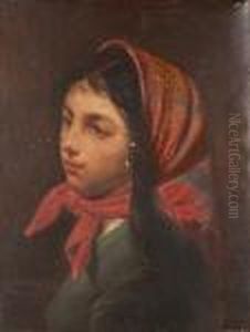A Study Of A Canadian Girl Wearing A Shawl A Study Of A Canadian Girl Wearing A Shawl