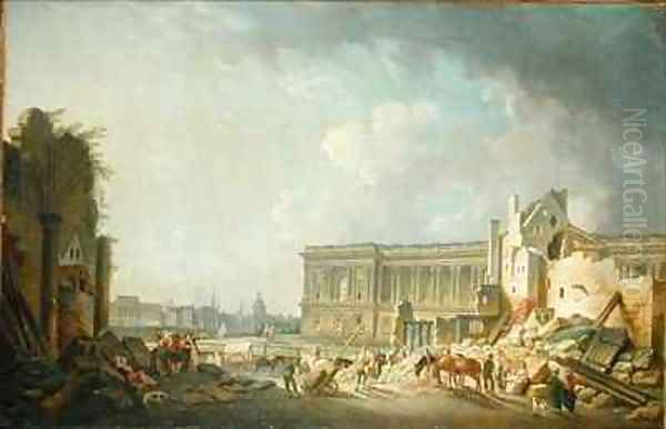 Clearing the Colonnade of the Louvre - view 1