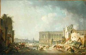 Clearing the Colonnade of the Louvre by Pierre-Antoine Demachy