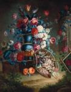 Natura Morta Con Fiori E Frutta by Michele Antonio Rapous