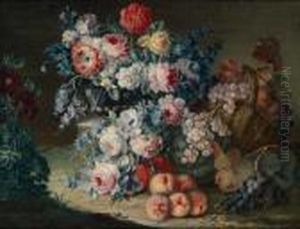 Natura Morta Di Fiori E Frutti by Michele Antonio Rapous