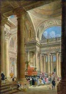 Receiving the Ashes of Voltaire at the Pantheon in Paris by Pierre-Antoine Demachy