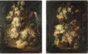 Nature Morte Con Fiori E Frutta by Michele Antonio Rapous