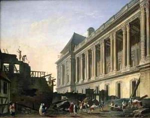 The Clearing of the Louvre colonnade by Pierre-Antoine Demachy