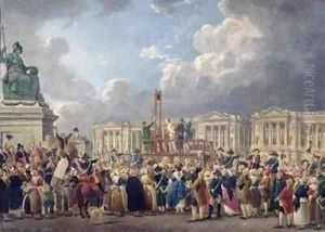 An Execution Place de la Revolution between August 1793 and June 1794 by Pierre-Antoine Demachy