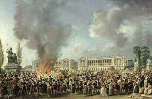The Celebration of Unity Destroying the Emblems of Monarchy Place de la Concorde by Pierre-Antoine Demachy