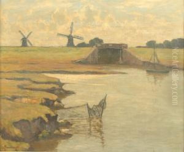 Polderlandschaft Mit Windmuhlen - view 1