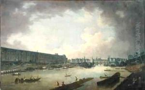 View of the Pont Neuf and the Galeries du Louvre from the Pont Royal by Pierre-Antoine Demachy