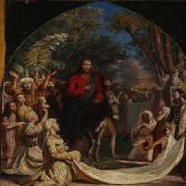 Jesus In Jerusalem On Palm Sunday - view 1