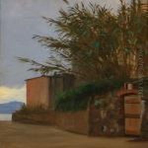 Italian Street Scene With A View Towards The Sea