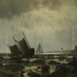 Coastal Scenery With Sailing Ships