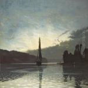 Summer Night Atsvendborgsund by J.E. Carl Rasmussen