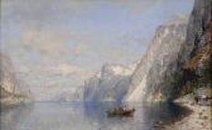 Sommerlicher Fjord Mit Fischerdorf.