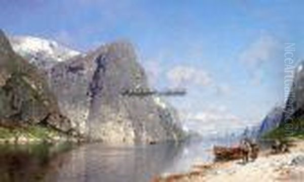 Fjordparti Olje Pa Lerret - view 1