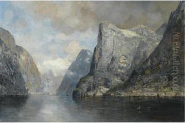 Stigende Skyer Over Fjord (clouds Rising Over A Fjord) - view 1