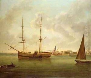 Collier Brig Discharging her Cargo of Coal into Lighters near Limehouse by Robert Dodd