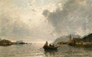 Fjordlandskap Med Fiskere 1887