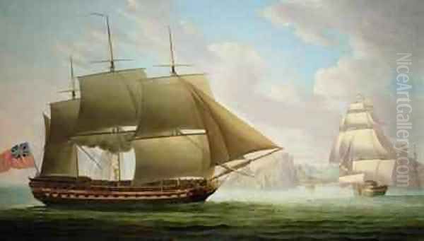 East Indiaman Cirencester off St Helena - view 1