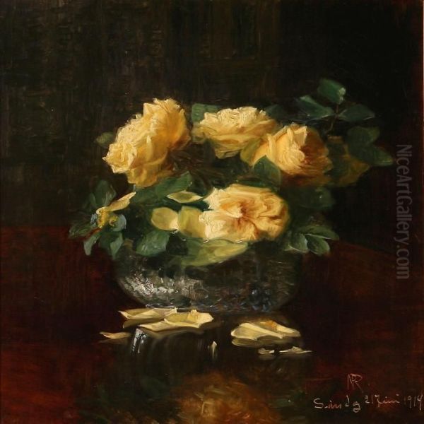 Yellow Roses In A Vase - view 1