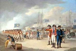 Landing of British troops under Sir Ralph Abercromby 1734-1801 on the island of Texel Holland by Robert Dodd