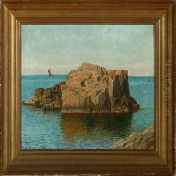 Along The Coast With Rock And Sailing Ship - view 1