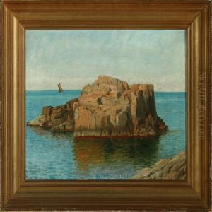 Along The Coast With Rock And Sailing Ship