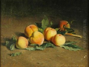 "pesche" Olio Su Tela Siglato E Datato 13/7/1913 In Basso A Destra. In Cornice