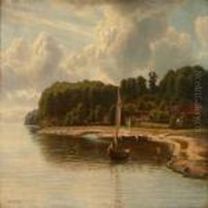 Coastal Scenefrom Strandmollekroen In, Klampenborg In Denmark by Eiler Rasmussen-Eilersen
