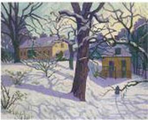 Cottage Under Snow, Sweden by William Whitehead Ratcliffe