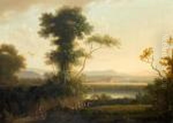 A River Landscape With Classical Ruins In The Distance - view 1