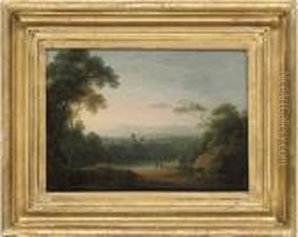 Figures By A Lake; And A Rainbow Over The Ruins - view 1