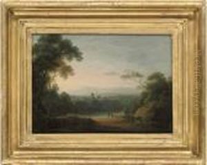 Figures By A Lake; And A Rainbow Over The Ruins