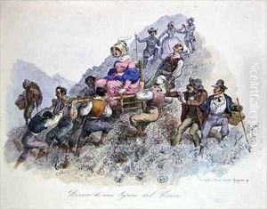 A Tourist Descending from Vesuvius by Dura, Gaetano