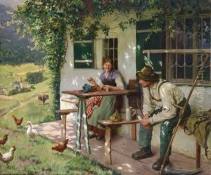 Youngcouple Outside A Farmhouse In Upper Bavaria Youngcouple Outside A Farmhouse In Upper Bavaria