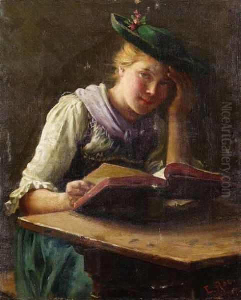 Junges Madchen In Tracht Beim Lesen - view 1