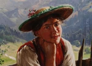 Junges Madchen In Tracht Im Gebirge Junges Madchen In Tracht Im Gebirge