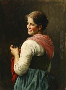 Peasant Girl Knitting Peasant Girl Knitting