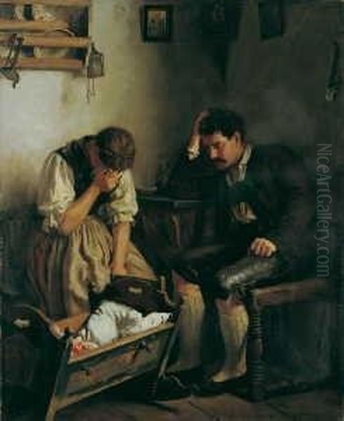 Der Verlust. Signiert Unten Rechts: E. Rau. Ol Auf Leinwand. H 125; B 101 Cm. - view 1