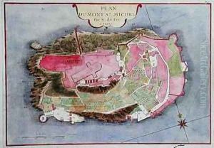 Plan of Mont Saint Michel by Nicolas de Fer