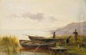 Fisherman On The Bank Of The Chiemsee by Karl Raupp